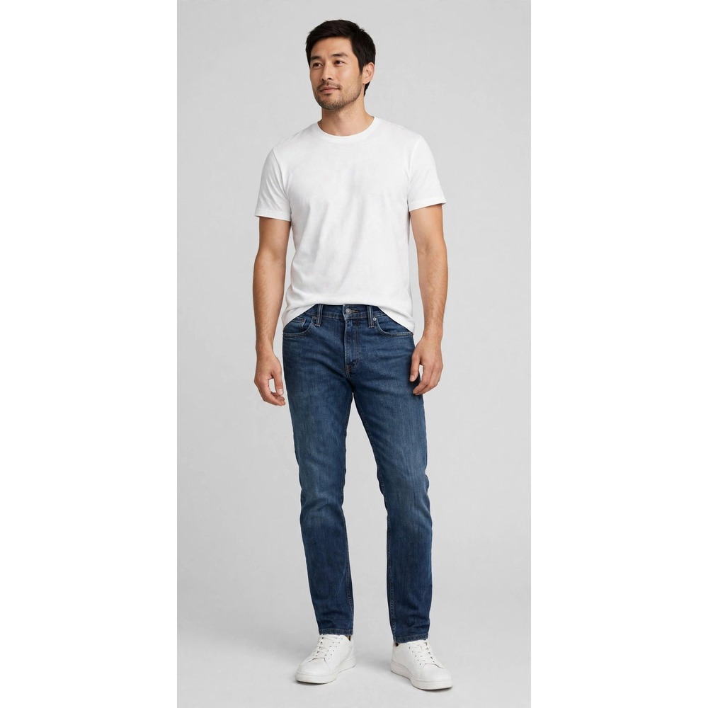 Levi's Mens 32x32 511 Slim Fit Straight Cut Jeans Med-Dark Blue Denim